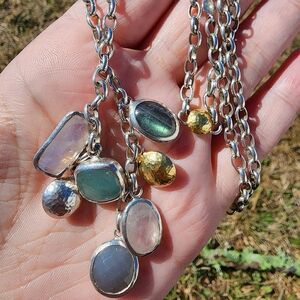 GURHAN Moonstone & Multi Gems Necklace 925 19.5 Inch Long